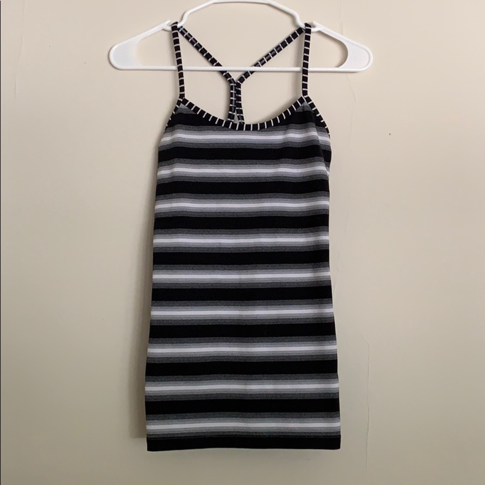 Lululemon Black White Stripe Tank Top